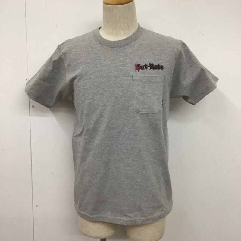 カットレート Cut-Rate Tシャツ 半袖 CR-13ST014 クルーネック バックプリント 胸ポケット タグ付き M ロゴ、文字 灰 / グレー /  メンズ USED 古着 中古 10107547