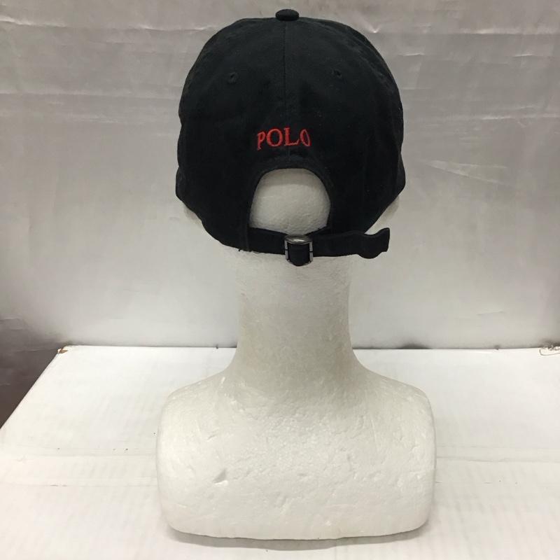 ポロラルフローレン POLO RALPH LAUREN 帽子 キャップ コットン ロゴ ワンポイント 黒 / ブラック / X 赤 / レッド /  メンズ USED 古着 中古 10116461
