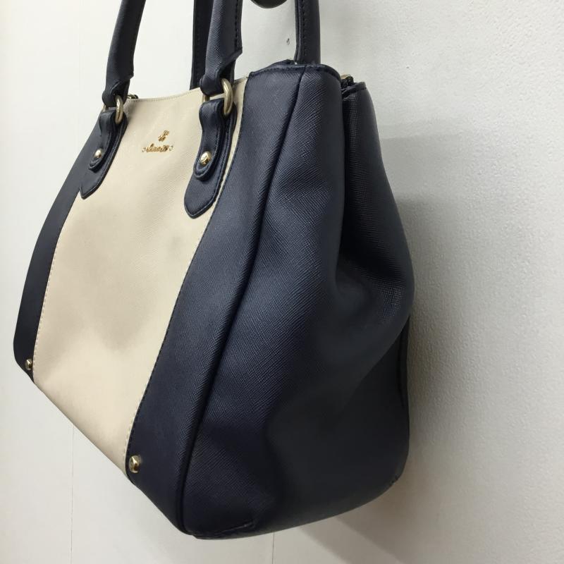 ヨンドシー 4℃ ハンドバッグ ハンドバッグ ロゴ、文字 アイボリー / アイボリー / X 紺 / ネイビー /  レディース USED 古着 中古 10143559