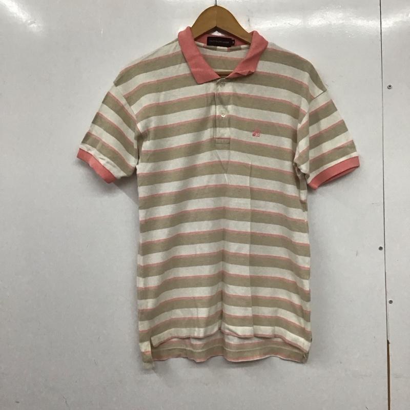 チャップスラルフローレン CHAPSRALPHLAUREN ポロシャツ 半袖 半袖ポロシャツ カラーシャツ 半袖カットソー M ボーダー柄 白 / ホワイト / X 桃 / ピンク / X ベージュ / ベージュ /  メンズ USED 古着 中古 10140698