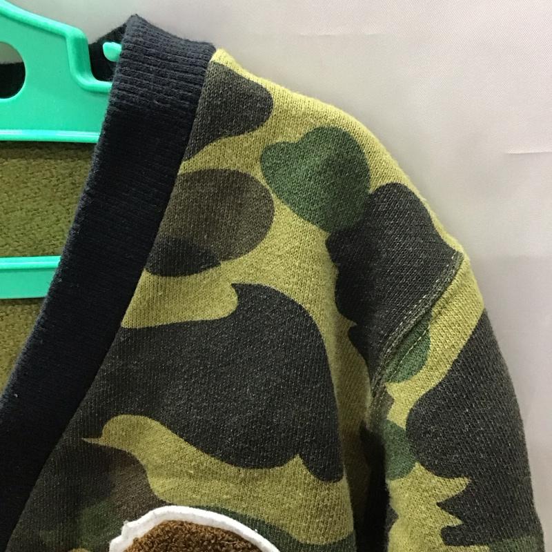 ベイプ BAPE カーディガン 長袖 長袖カーディガン 前開き スウェットカーディガン 110cm カモフラージュ柄・迷彩 マルチカラー / マルチカラー /  ボーイズ USED 古着 中古 10111669