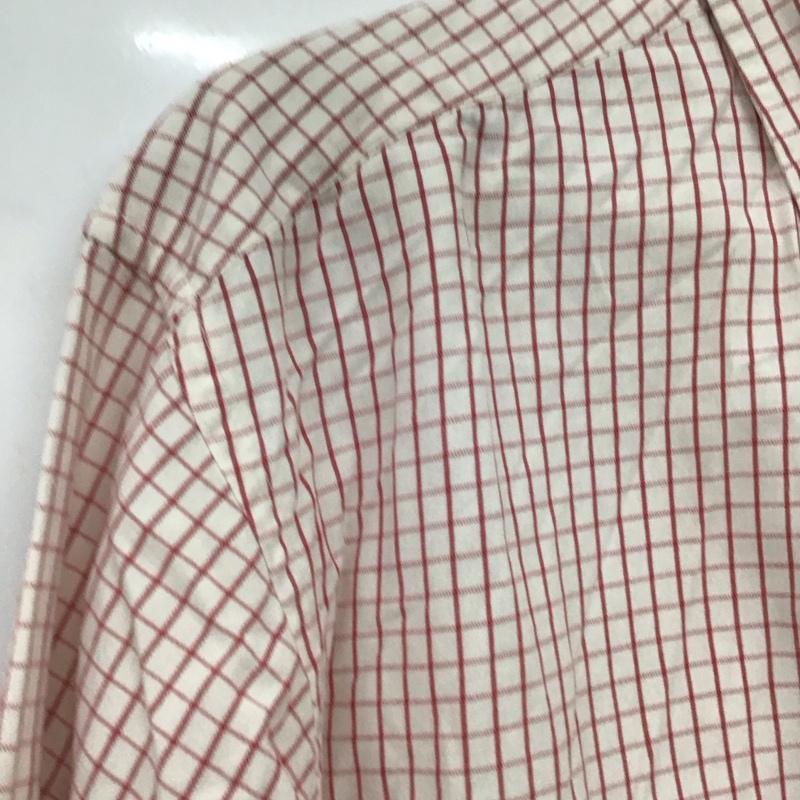 トミーヒルフィガー TOMMY HILFIGER シャツ、ブラウス 長袖 長袖シャツ チェックシャツ カラーシャツ ボタンダウンシャツ M チェック 白 / ホワイト / X 赤 / レッド /  メンズ USED 古着 中古 10148097