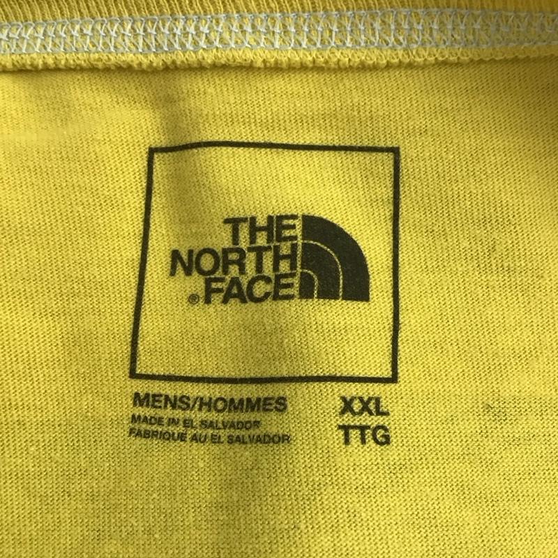 ザノースフェイス THE NORTH FACE Tシャツ 半袖 半袖カットソー プリントTシャツ クルーネックカットソー XXL ロゴ、文字 黄 / イエロー /  メンズ USED 古着 中古 10125617