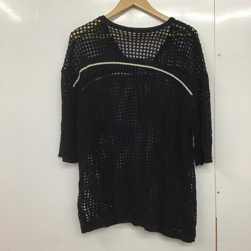 ローリーズファーム LOWRYS FARM カットソー 半袖 サマーセーター FREE 無地 黒 / ブラック /  レディース USED 古着 中古 10144543