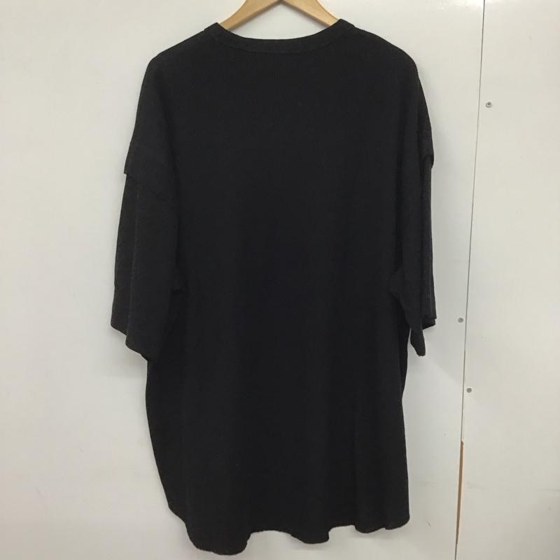 ジーユー GU カットソー 半袖 341-351035 ドライワッフルTシャツ 半袖カットソー XL 無地 黒 / ブラック /  メンズ USED 古着 中古 10132358