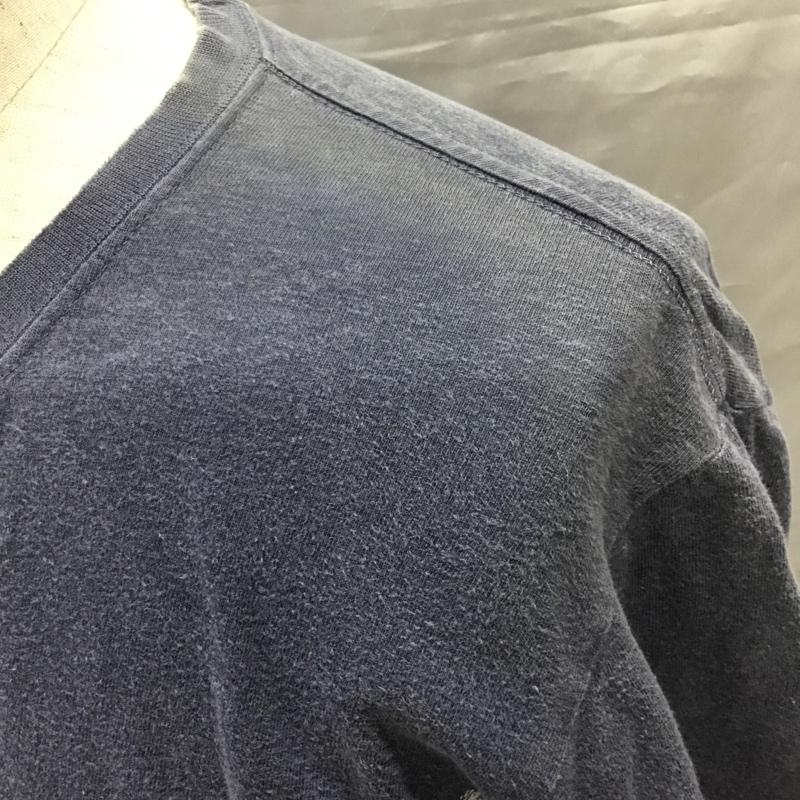 プレッジ Pledge Tシャツ 半袖 半袖カットソー プリントTシャツ クルーネックカットソー 46 プリント 紺 / ネイビー /  メンズ USED 古着 中古 10114587