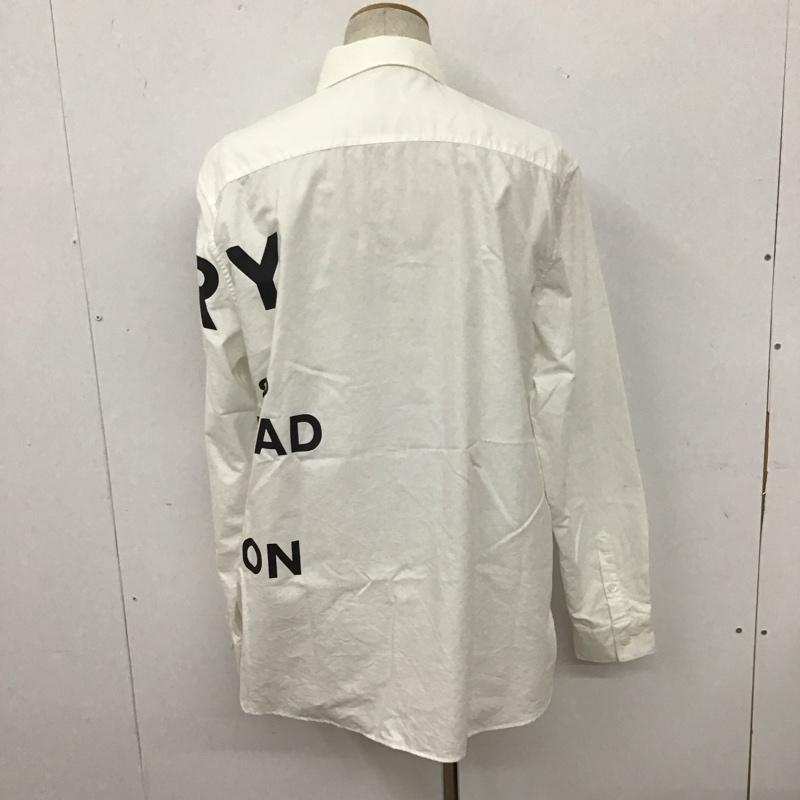 バーバリーロンドン Burberry London シャツ、ブラウス 長袖 長袖シャツ カジュアルシャツ カラーシャツ プリントシャツ L ロゴ、文字 白 / ホワイト /  メンズ USED 古着 中古 10111094