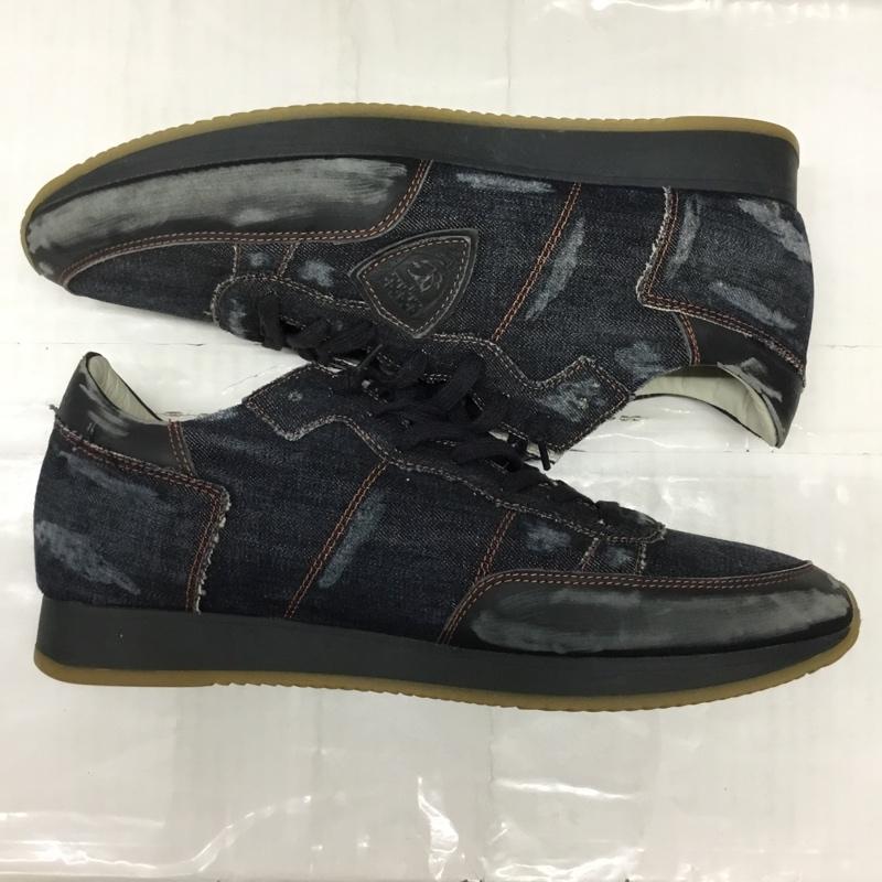 フィリップモデル PHILIPPE MODEL スニーカー スニーカー デニム 45 ワンポイント インディゴ / インディゴ /  メンズ USED 古着 中古 10119661