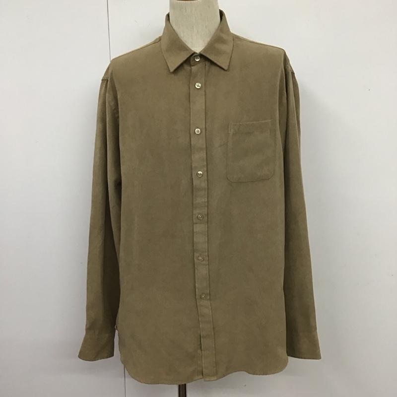 ウ゛ァンヒューゼン VANHEUSEN シャツ、ブラウス 長袖 L 無地 ベージュ / ベージュ /  メンズ USED 古着 中古 10108056