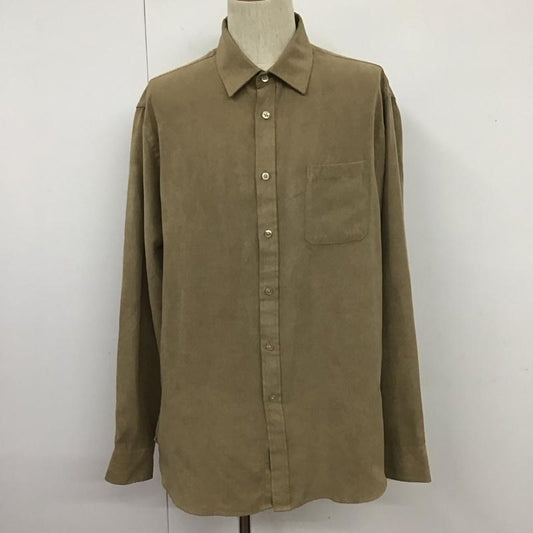 ウ゛ァンヒューゼン VANHEUSEN シャツ、ブラウス 長袖 L 無地 ベージュ / ベージュ /  メンズ USED 古着 中古 10108056