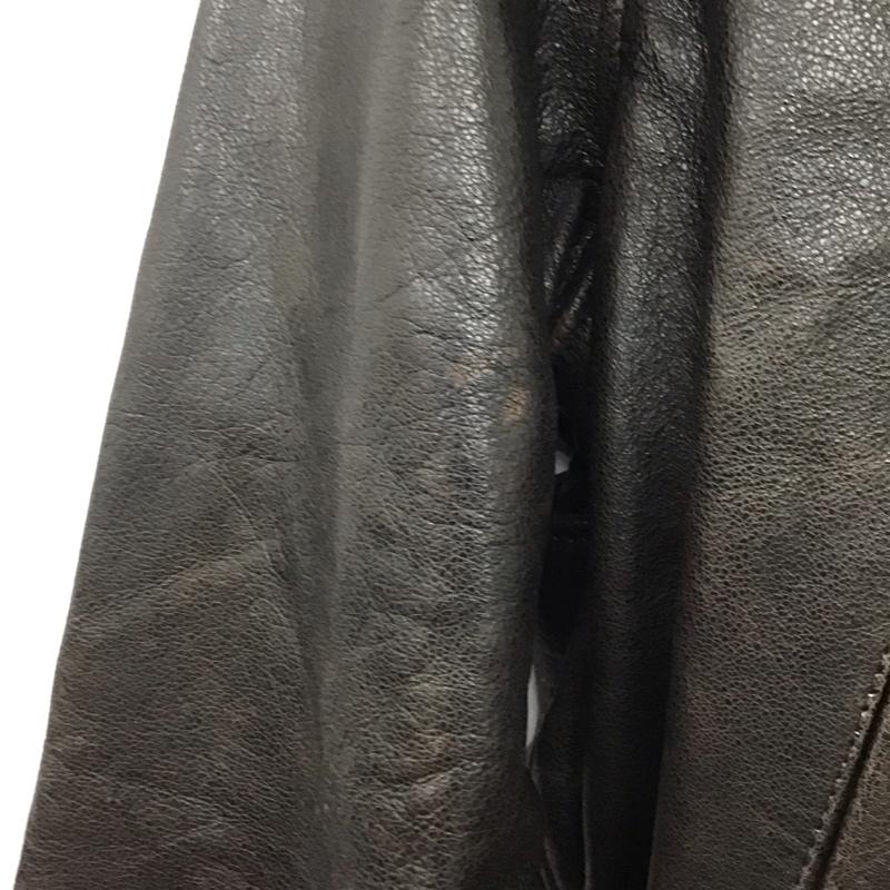古着 USED ジャケット、上着 ジャケット、ブレザー ジップアップレザージャケット アウター 古着 XL 無地 茶 / ブラウン /  メンズ USED 古着 中古 10143481