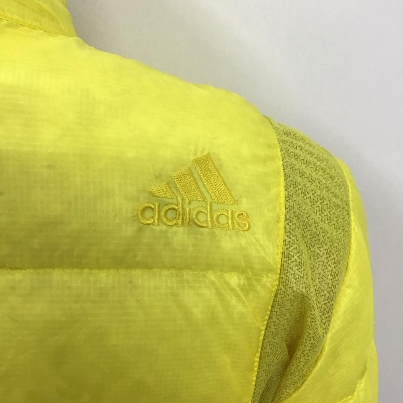 アディダス adidas ジャケット、上着 ジャケット、ブレザー n56059 ナイロンジャケット ダウンジャケット L ロゴ、文字 黄 / イエロー /  メンズ USED 古着 中古 10123597