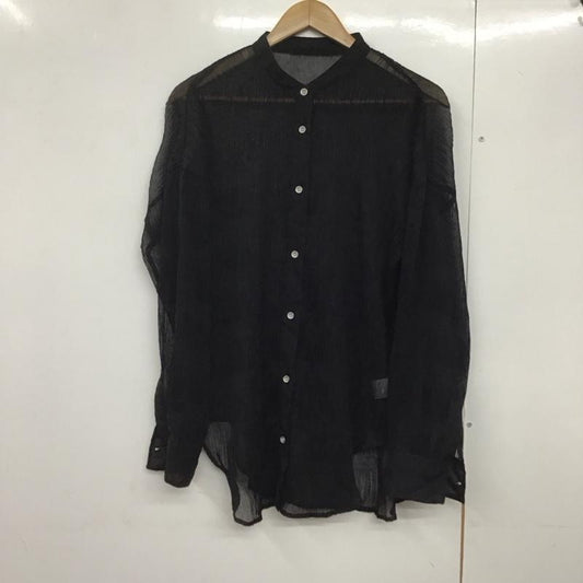ジーナシス JEANASIS シャツ、ブラウス 長袖 js063429mc ワッシャーシアーバンドカラーシャツ FREE 無地 黒 / ブラック /  レディース USED 古着 中古 10144590