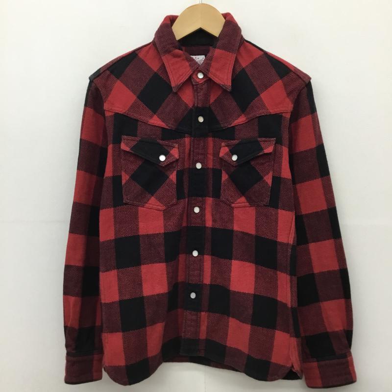 フラットヘッド The Flat Head シャツ、ブラウス 長袖 36 チェック 赤 / レッド /  メンズ USED 古着 中古 10141440