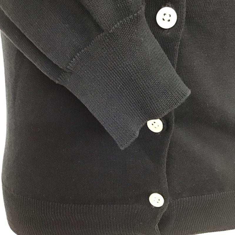 ラルフローレン RALPHLAUREN カーディガン 長袖 長袖ニットカーディガン リブニットカーディガン 前ボタン S ロゴ、文字 黒 / ブラック /  レディース USED 古着 中古 10112201