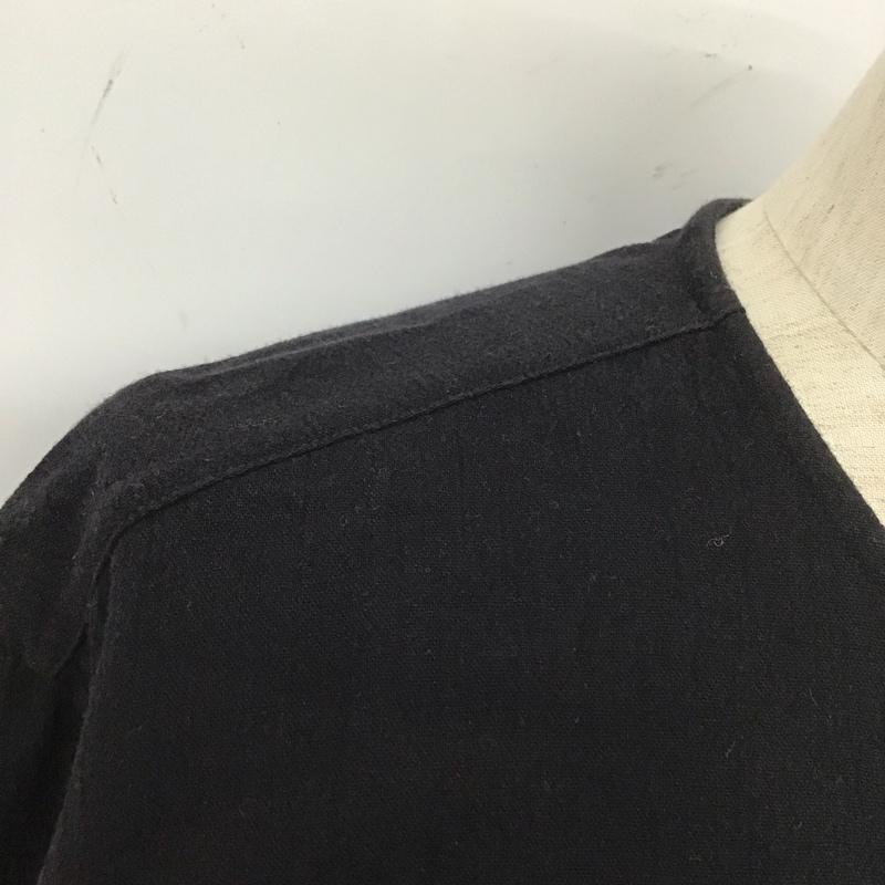 ザラメン ZARA MAN シャツ、ブラウス 長袖 ジップアップシャツジャケット ノーカラーシャツ カジュアルシャツ L 無地 黒 / ブラック /  メンズ USED 古着 中古 10110430