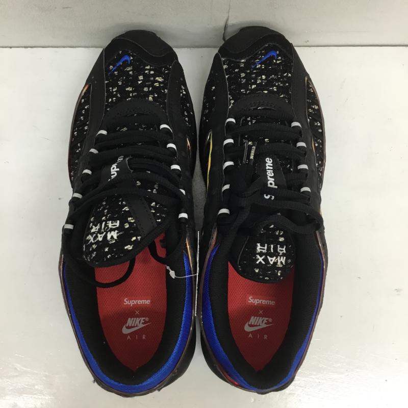 ナイキ NIKE スニーカー スニーカー AT3854-001 SUPREME × NIKE AIR MAX TAILWIND 4 BLACK シュプリーム × ナイキ エアマックステイルウィンド 4 ブラック 26.5cm ロゴ、文字 黒 / ブラック / X 青 / ブルー /  メンズ USED 古着 中古 10116034