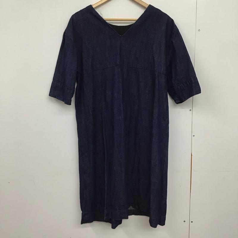 ニコアンド niko and... ワンピース ひざ丈スカート 無地 インディゴ / インディゴ /  レディース USED 古着 中古 10150409