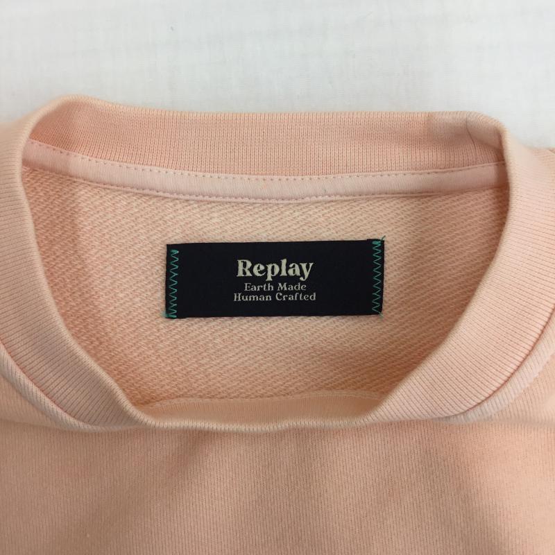リプレイ REPLAY トレーナー 長袖 M6156.000.23316E　スウェット EARTH MADE HUMAN CRAFTED スウェットシャツ L ロゴ、文字 桃 / ピンク /  メンズ USED 古着 中古 10127367
