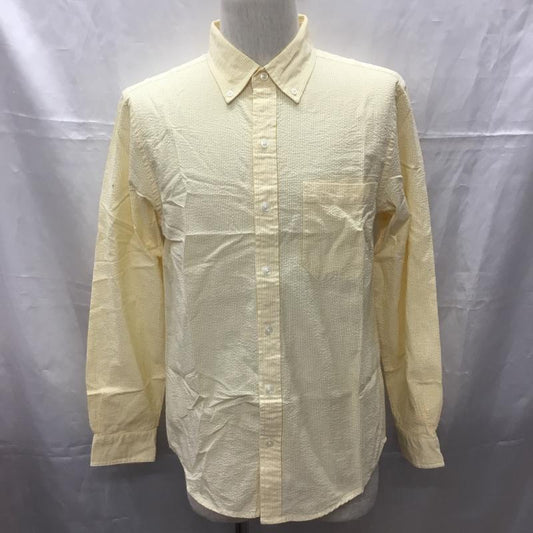 エルエルビーン L.L.Bean シャツ、ブラウス 長袖 ボタンダウンシャツ M ストライプ 黄 / イエロー / X 白 / ホワイト /  メンズ USED 古着 中古 10112760