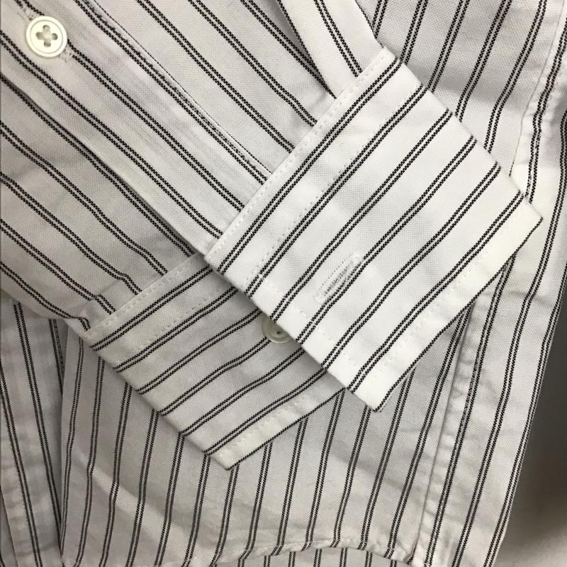 ユナイテッドアローズグリーンレーベルリラクシング UNITED ARROWS green label relaxing シャツ、ブラウス 長袖 長袖シャツ ストライプシャツ ノーカラーシャツ M ストライプ 白 / ホワイト /  メンズ USED 古着 中古 10150727