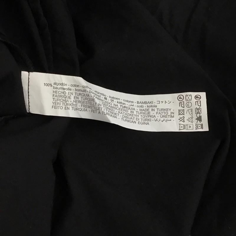 ザラ ZARA ワンピース ロングスカート 3666 021 800 バンドカラー フレンチスリーブ XL 無地 黒 / ブラック /  レディース USED 古着 中古 10130443