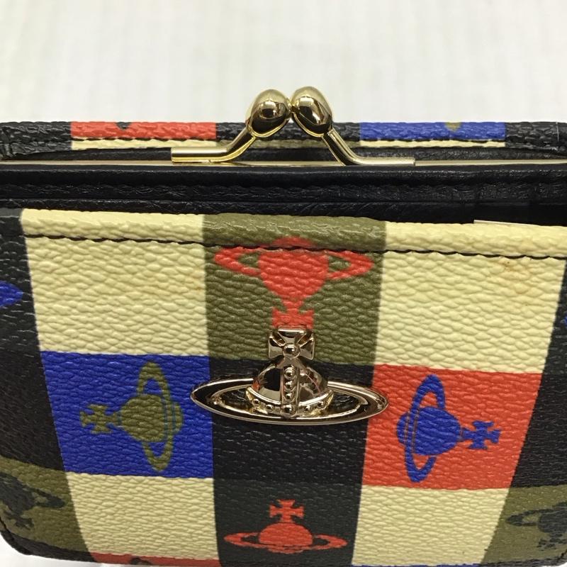ヴィヴィアンウエストウッド Vivienne Westwood 財布 二つ折り がま口 オーブ 箱有 チェック マルチカラー / マルチカラー /  レディース USED 古着 中古 10120899