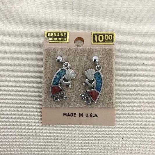 古着 USED アクセサリー ピアス インディアンジュエリー ココペリ アメリカ製 ターコイズ  マルチカラー / マルチカラー /  メンズ USED 古着 中古 10148434