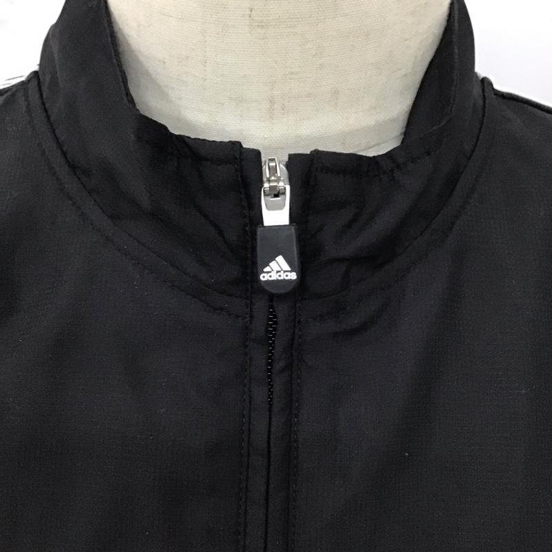 アディダス adidas ジャケット、上着 ジャンパー、ブルゾン ジップアップジャケット ジャンパー ジャケット ナイロンジャケット アウター ロゴ、文字 黒 / ブラック /  メンズ USED 古着 中古 10123600