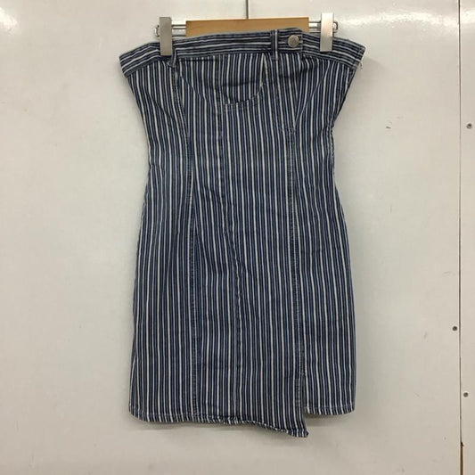 ザラ ZARA ワンピース ミニスカート S ストライプ 白 / ホワイト / X 青 / ブルー /  レディース USED 古着 中古 10136840