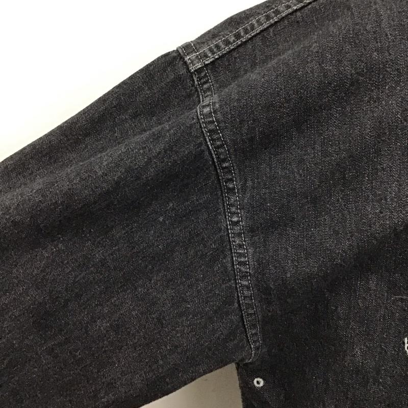 テンダーロイン TENDERLOIN シャツ、ブラウス 長袖 長袖シャツ デニムシャツ カジュアルシャツ ノーカラーシャツ S ロゴ、文字 黒 / ブラック /  メンズ USED 古着 中古 10109804
