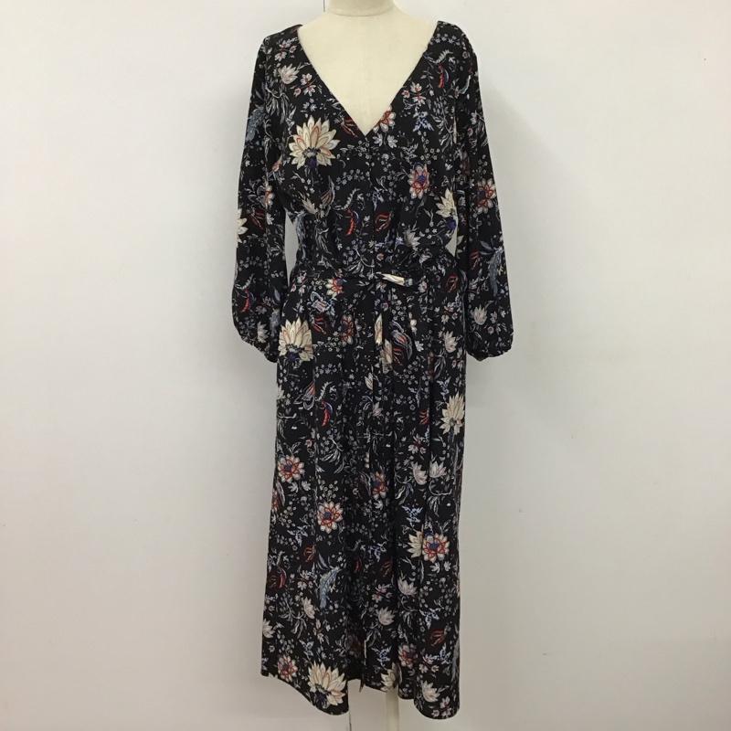 ジーナシス JEANASIS ワンピース ロングスカート JS070961MT Vネック 前開き 七分袖 FREE 総柄 マルチカラー / マルチカラー /  レディース USED 古着 中古 10116467