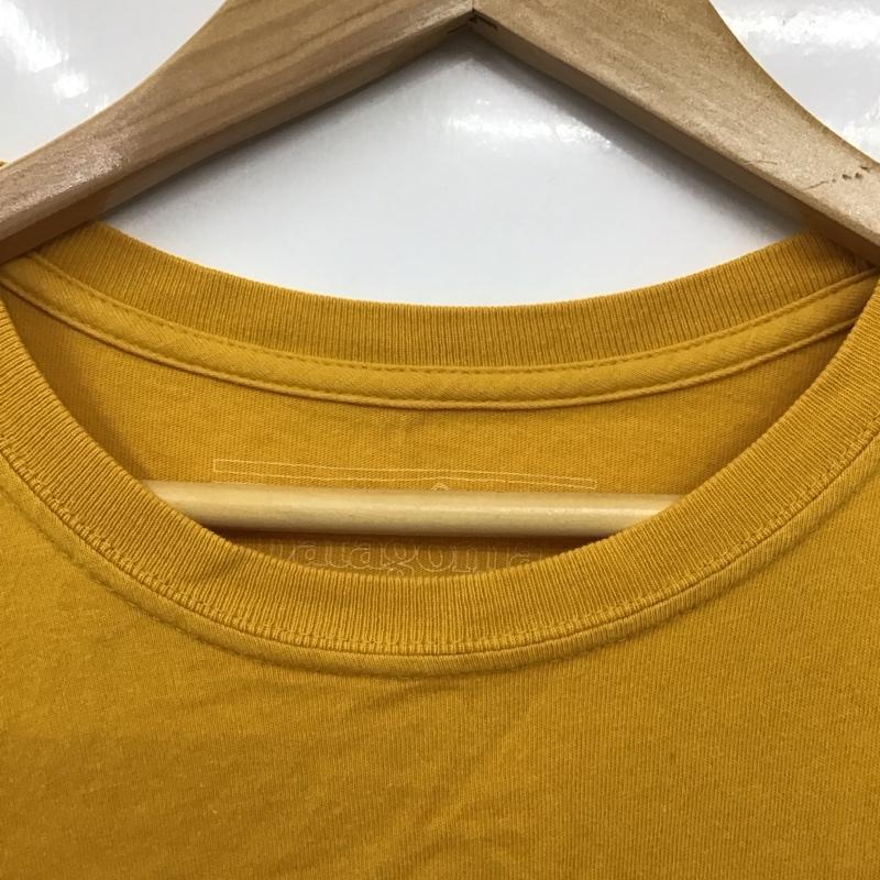 パタゴニア patagonia カットソー 長袖 長袖カットソー プリントカットソー クルーネック S ロゴ、文字 黄 / イエロー /  メンズ USED 古着 中古 10130468