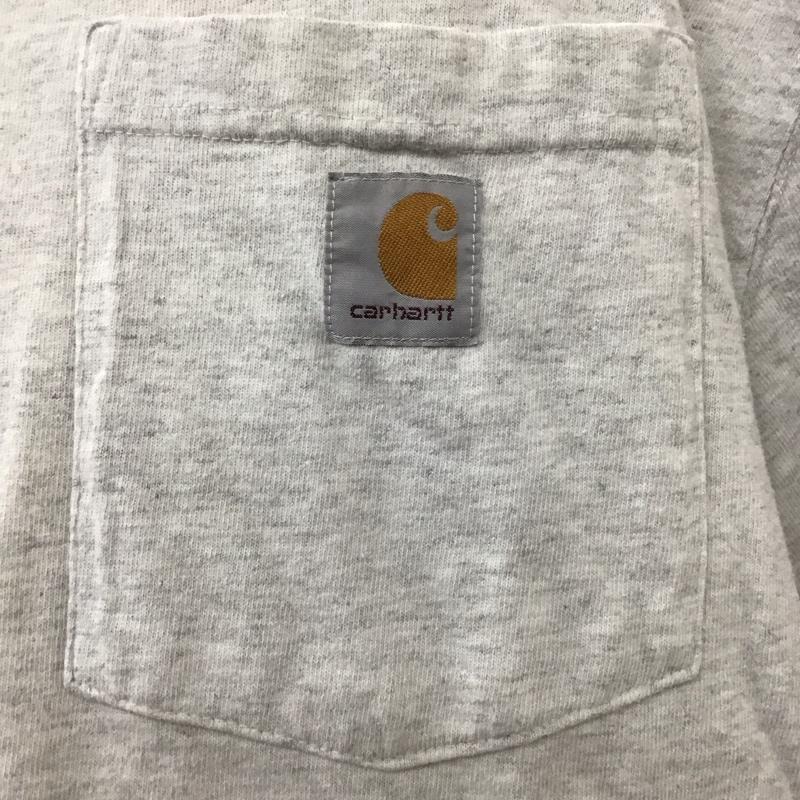 カーハート Carhartt カットソー 半袖 半袖カットソー プリントTシャツ ヘンリーネックカットソー XL ロゴ、文字 灰 / グレー /  メンズ USED 古着 中古 10119932