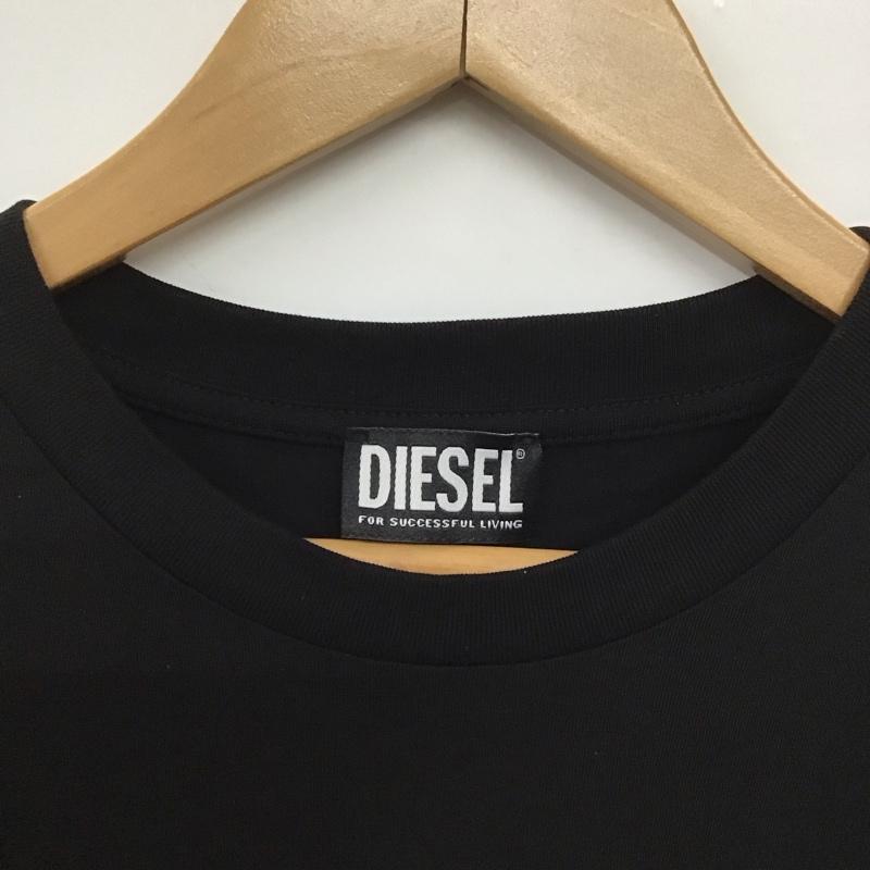 ディーゼル DIESEL カットソー 長袖 長袖カットソー プリントカットソー クルーネック L ロゴ、文字 黒 / ブラック /  メンズ USED 古着 中古 10148988
