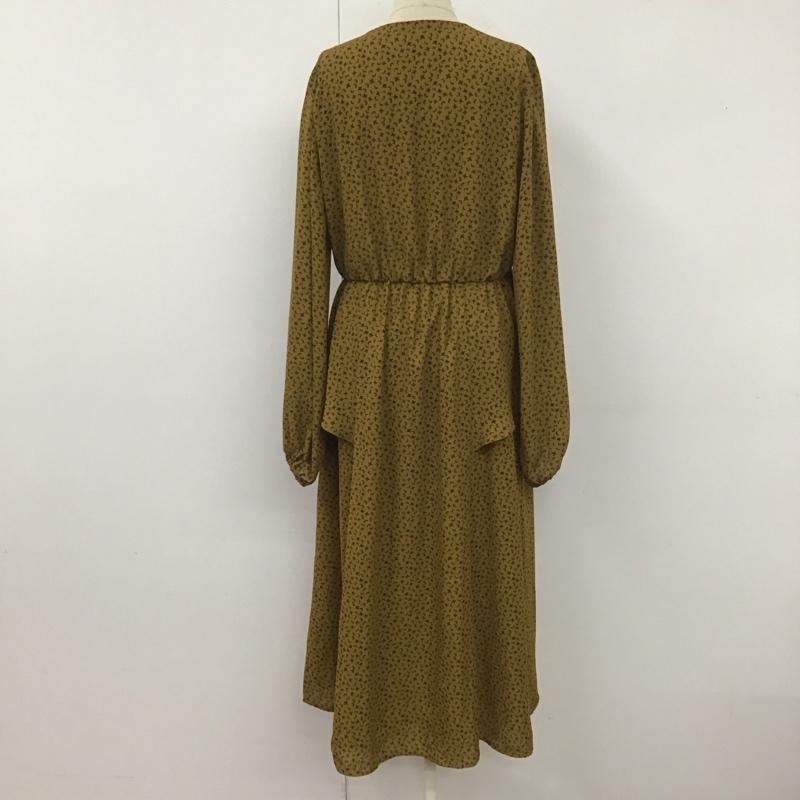 スライ SLY ワンピース ロングスカート 030BA433-4290 DARK MOSS LONG OP 長袖 タグ付き 1 総柄 マスタード / マスタード /  レディース USED 古着 中古 10112250