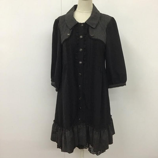 アクシーズファム axes femme ワンピース ひざ丈スカート SV361X04 フリル M レース柄 黒 / ブラック /  レディース USED 古着 中古 10112572