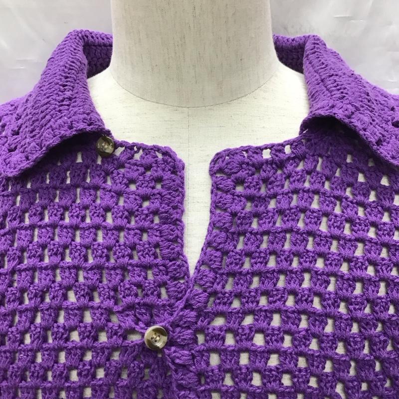 ジャーナルスタンダード レリューム JOURNAL STANDARD relume シャツ、ブラウス 半袖 22-080-464-9010-1-0 CALIFORNIA クロシェ編み 半袖ニットシャツ タグ付き M  紺 / ネイビー /  メンズ USED 古着 中古 10121213