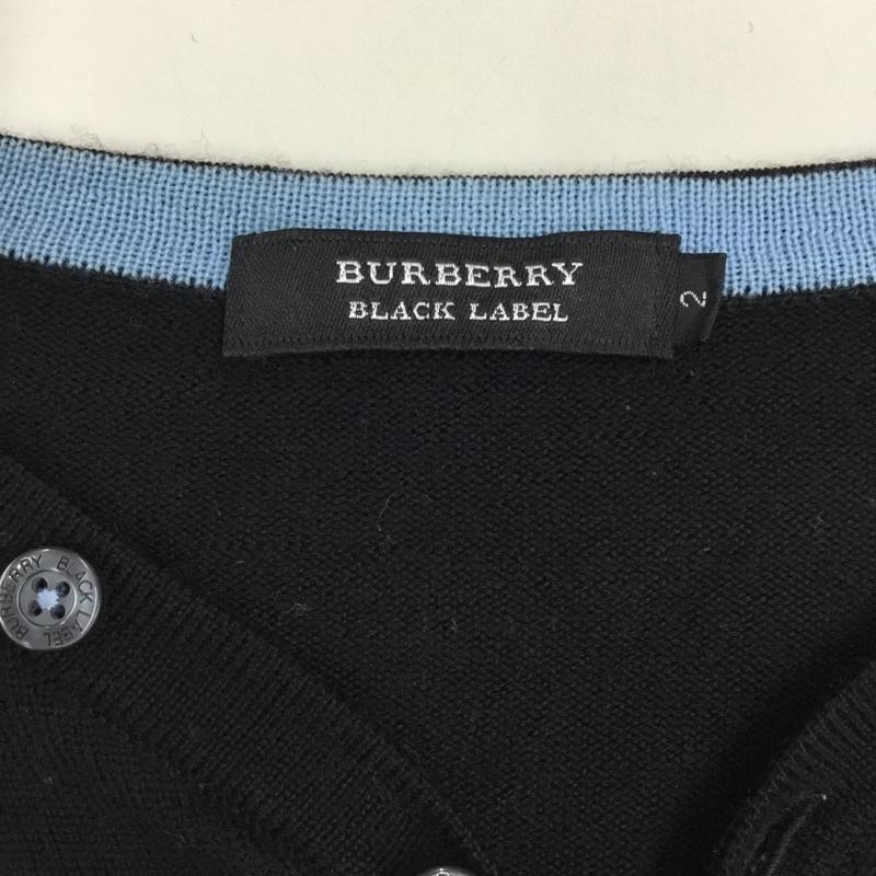 バーバリーブラックレーベル BURBERRY BLACK LABEL ニット、セーター 長袖 2 無地 黒 / ブラック /  メンズ USED 古着 中古 10121814