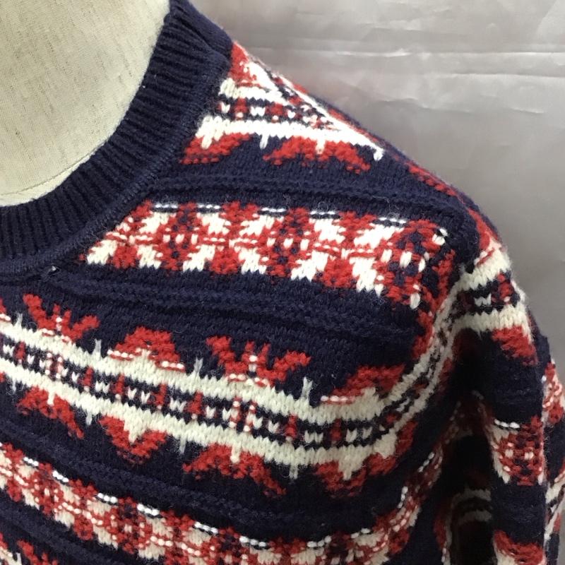 トミーヒルフィガー TOMMY HILFIGER ニット、セーター 長袖 長袖ニットカットソー セーター クルーネックニットカットソー L 総柄 マルチカラー / マルチカラー /  メンズ USED 古着 中古 10111030