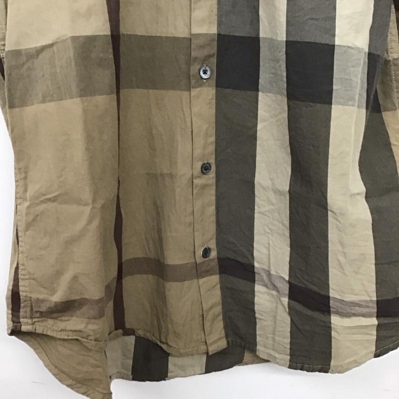 バーバリーブリット Burberry Brit シャツ、ブラウス 半袖 半袖シャツ チェックシャツ カラーシャツ S チェック 茶 / ブラウン /  メンズ USED 古着 中古 10141944