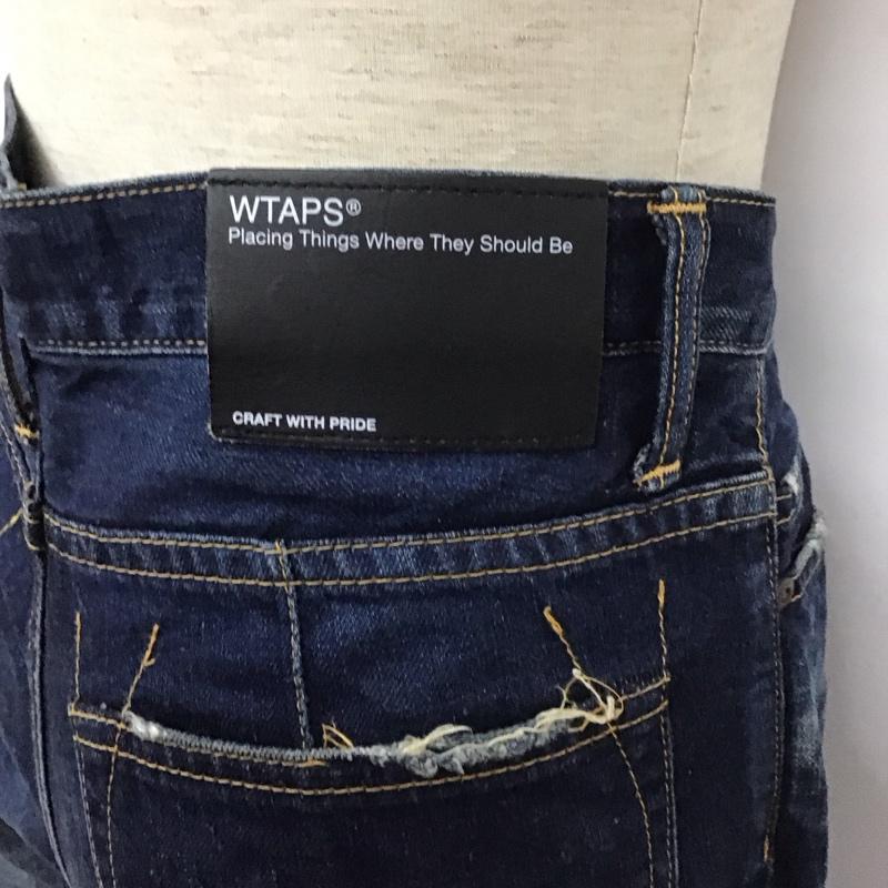 ダブルタップス WTAPS パンツ デニム、ジーンズ デニムパンツ ダメージ加工パンツ スリムパンツ S ダメージ加工 インディゴ / インディゴ /  メンズ USED 古着 中古 10109826