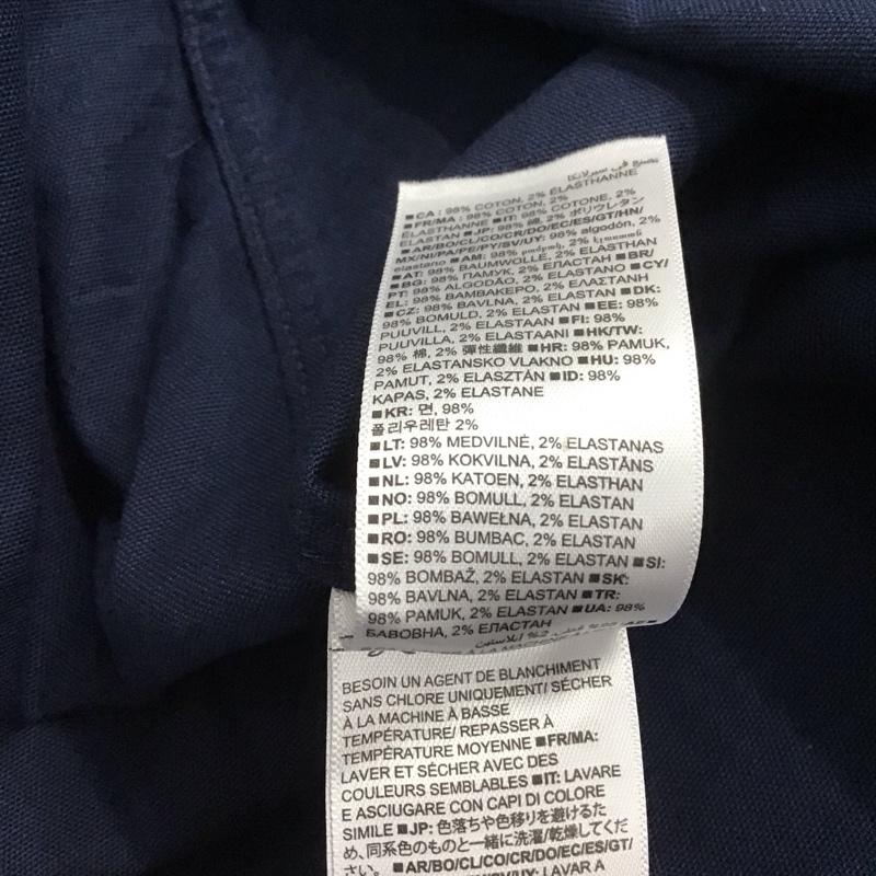 ギャップ GAP シャツ、ブラウス 長袖 長袖シャツ 無地シャツ カラーシャツ ボタンダウンシャツ XL ロゴ、文字 紺 / ネイビー /  メンズ USED 古着 中古 10146556