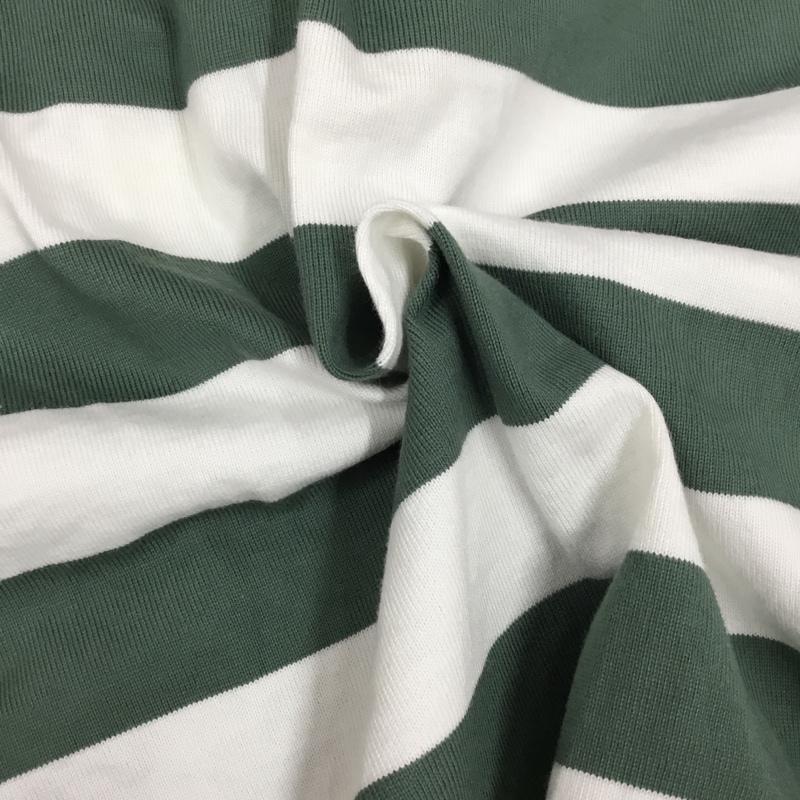 クティール kutir Tシャツ 半袖 KT126117BW クルーネック オーバーサイズ FREE ボーダー柄 白 / ホワイト / X 緑 / グリーン /  メンズ USED 古着 中古 10117777