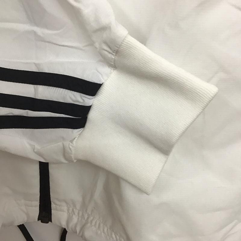 アディダス adidas ジャケット、上着 ジャケット、ブレザー he4177 ウインドジャケット フューチャーアイコンズウーブンウィンドブレーカー XL ロゴ、文字 白 / ホワイト /  レディース USED 古着 中古 10145437