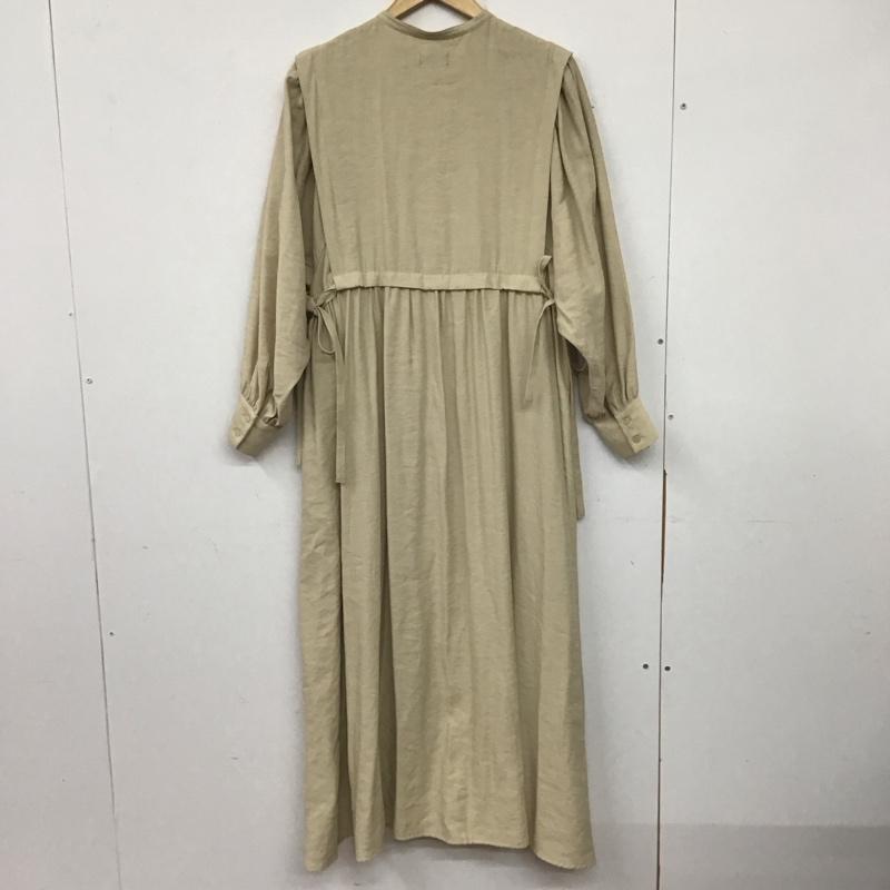 アパートバイローリーズ apart by lowrys ワンピース ロングスカート 長袖ロングワンピース ノーカラーシャツワンピース フレアスカート FREE 無地 ベージュ / ベージュ /  レディース USED 古着 中古 10142041