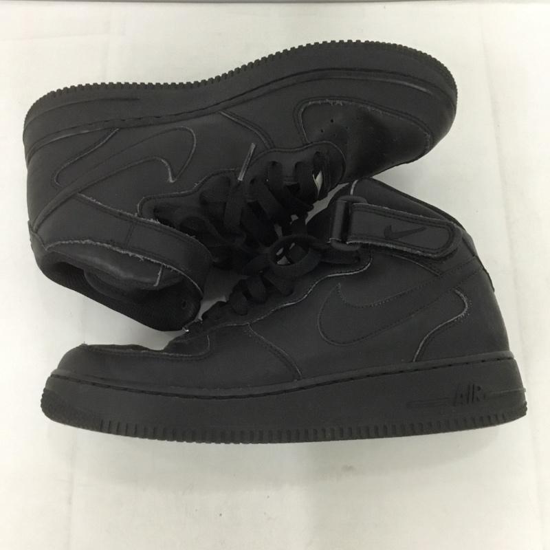 ナイキ NIKE スニーカー スニーカー 314195-004 AIR FORCE 1 MID 25cm 25.0cm ロゴ、文字 黒 / ブラック /  レディース USED 古着 中古 10131827