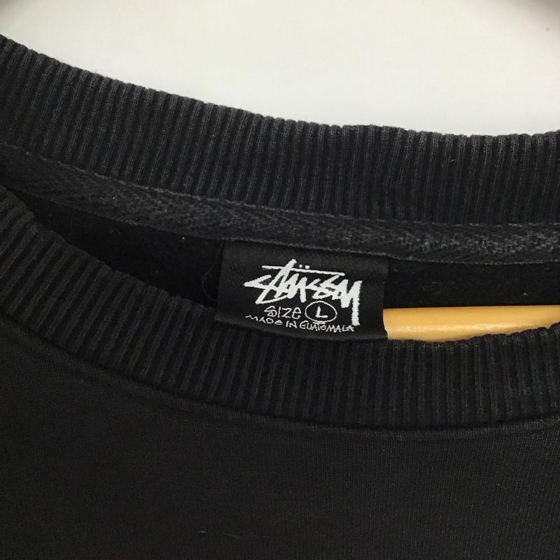 ステューシー STUSSY トレーナー 長袖 長袖トレーナー スウェット クルーネック プルオーバー L ロゴ、文字 黒 / ブラック /  メンズ USED 古着 中古 10142574