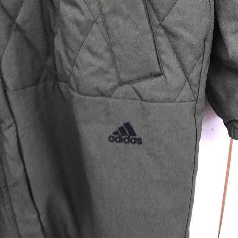 アディダス adidas ジャケット、上着 ジャンパー、ブルゾン ds9225 キルティングコート アウター M ロゴ、文字 カーキ / カーキ /  レディース USED 古着 中古 10146666