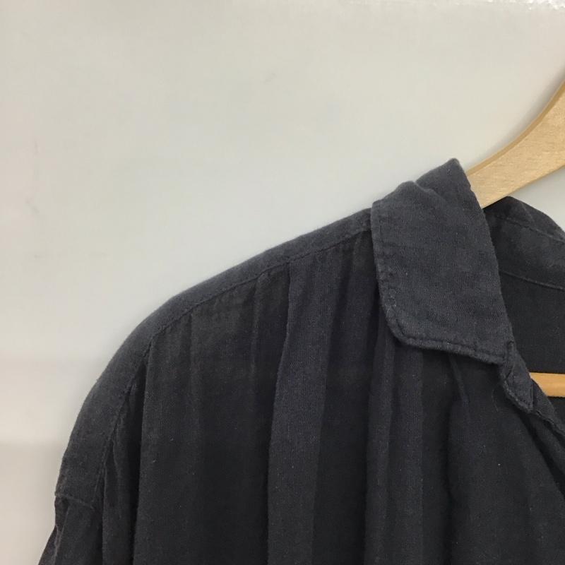 スタディオクリップ studio CLIP シャツワンピース 長袖 FS174002-1 コットン ガーゼ M 無地 紺 / ネイビー /  レディース USED 古着 中古 10144385